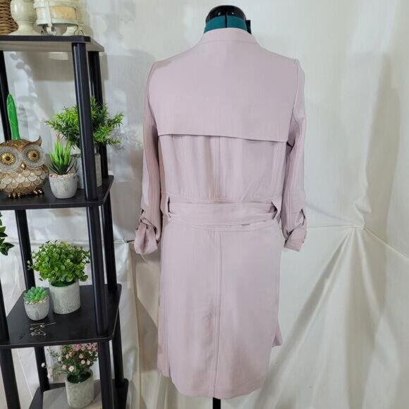 500 Maison Cinqcent Pink Blue Trench Coat - Size Extra Small - Picture 5 of 11